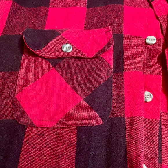 Work n Sport Heavy Flannel Shirt Button Up Men's XL Red Black 8.7.2:A-0003 - Picture 3 of 7